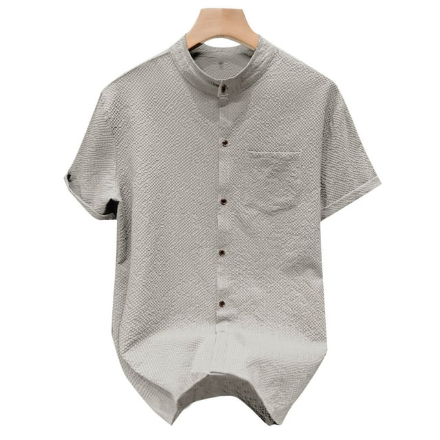 pstuiky camisetas para hombre, Camisa casual de manga corta para hombre, estilo bolos vintage, estilo playero cubano, con botones, para verano camisetas de hombre xxl