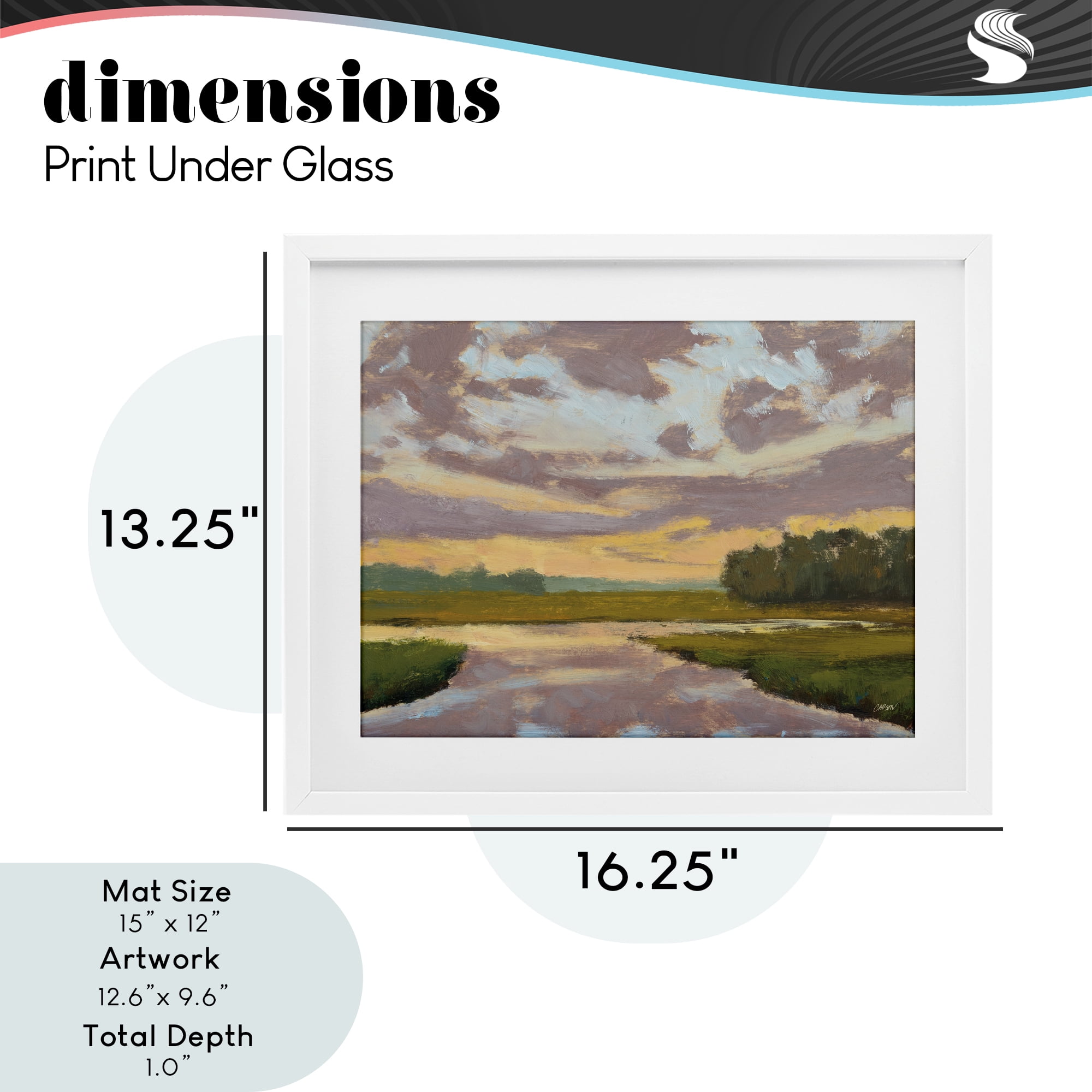 Stupell Industries Lowcountry Sunset Palette White Framed Print Under Glass, design by Carson Overstreet