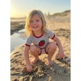 thumbnail image 6 of BemeyourBBs Toddler Baby Girl Boys Summer Clothes Cute Infant Baby Girls Cherry Strawberry Watermelon Outfit Striped Short Sleeve T Shirt Tops and Shorts 2 Pcs Set, 6 of 9