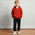 thumbnail image 4 of Atogsazn Kids Boys Waffle 1/4 Zip Hoodies Children Long Sleeve Pullover Sweatshirt Outfit Outerwear Red 5-6 Years Fashion, 4 of 6