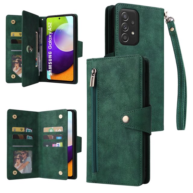 Case for Samsung Galaxy A52S 5G Magnetic Leather Zipper Wallet Cover Card Holder