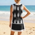 thumbnail image 6 of OIOLOYJM 2 Piece Sets for Women Casual Dress Boho Vintage Print Side Slit Sleeveless Crew Neck Tank Tops Matching Shorts Breathable Lounge Vacation Travel Outfits with Pockets Black 2XL, 6 of 6