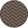 thumbnail image 3 of Unique Loom Outdoor Modern Collection Area Rug - Chevron (6' 1" Round Brown/Black), 3 of 7