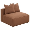 thumbnail image 2 of Colleen Terracotta Armless Chair w/ Pillows - 38.5" Wide Upholstered Seat, Red Accent Furniture for Living Room, Non-Skid Legs, Modern Design, Vietnam Made, 2 of 18