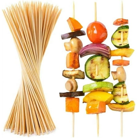 

100 Pack Bamboo Skewers for Grilling BBQ Kabobs Crafts & Outdoor Parties 10-inch Brown Wooden Skewers for Crafts Bamboo Sticks Skewer Sticks Variety Size Shish Kebobs & Fruit Crafting
