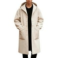 thumbnail image 3 of Men's Single Breasted Trench Coat Mid-Long Fall Winter Jackets (Khaki M), 3 of 5