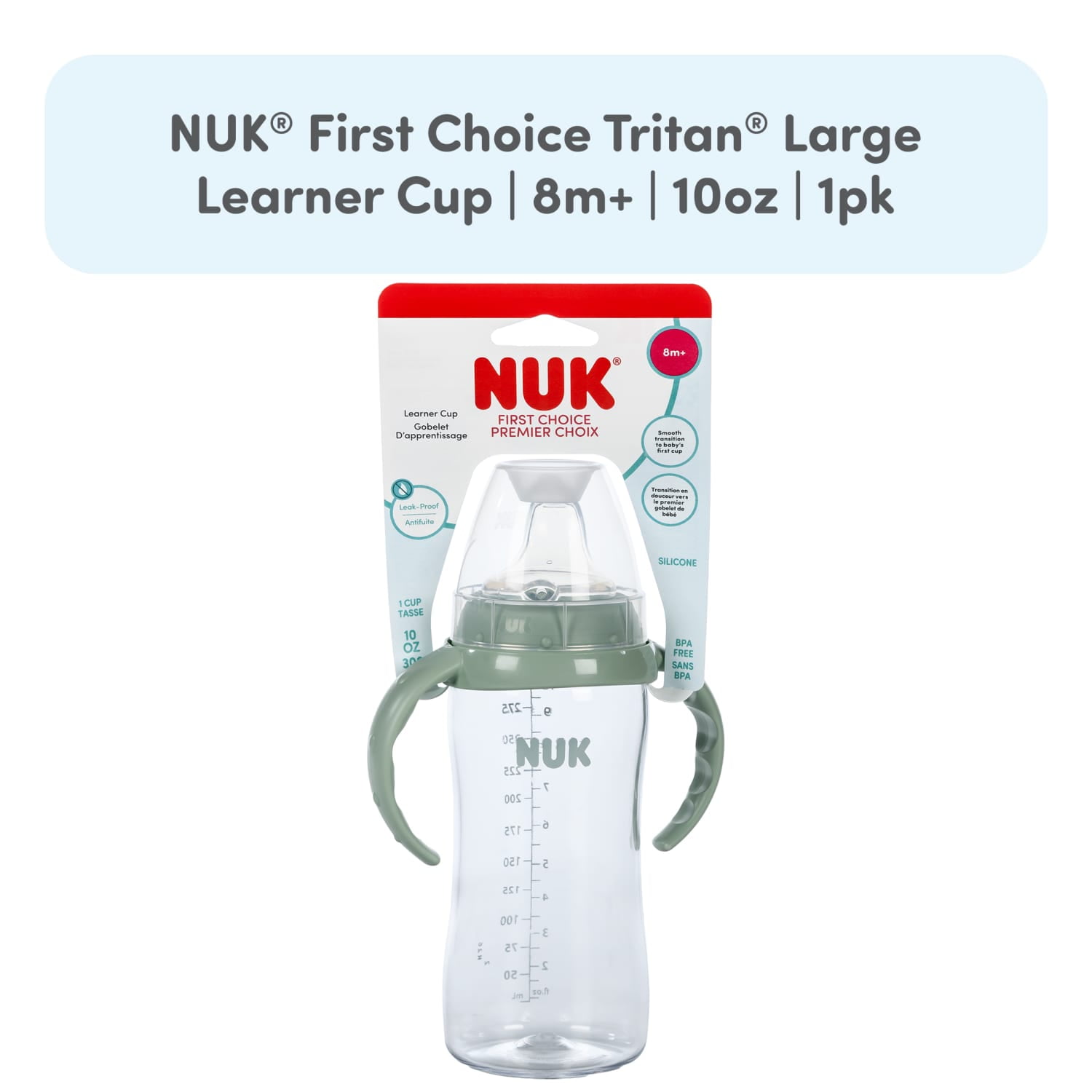 NUK First Choice Tritan Large Learner Cup, 10 oz, 1 Pack