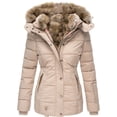 thumbnail image 1 of LUXUR Veste Épaisse à Fermeture Éclair Frontale pour Femmes, Décontractée, de Voyage, Abricot, 1 of 2