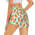 thumbnail image 2 of Uemuo Cartoon Carrot Pattern Women's Athletic Shorts High Waisted Running Shorts with Liner Pockets Gym Elastic Workout Shorts-Small, 2 of 9