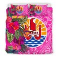 thumbnail image 4 of Tahiti Ensemble de Literie - Motif Hibiscus Polynésien Version Rose, 4 of 6