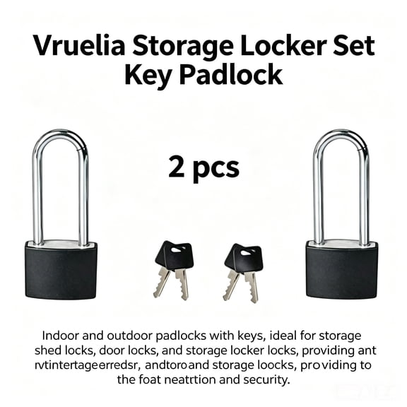 Vruelia Locker Set Key Padlock, Shackle Outdoor Waterproof Lock Service with Key for Sheds, Gates, Fences, Hasp Storage,2Pcs