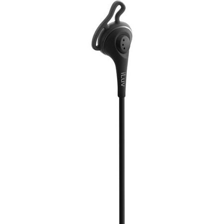 jWIN IEP416BLK Hands-Free High-Fidelity Sports Earphones with SpeakEZ Remote for Smartphones, Black