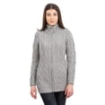 thumbnail image 5 of SAOL Aran Zip Cable Knitted Long Cardigan Irish Fisherman Sweater 100% Premium Merino Wool Women's Outdoor Jacket Made in Ireland, 5 of 7