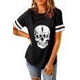 thumbnail image 3 of POGLIP T-Shirt à Manches Courtes Col Rond Imprimé Daisy Lettre Noire pour Femmes, 3 of 6