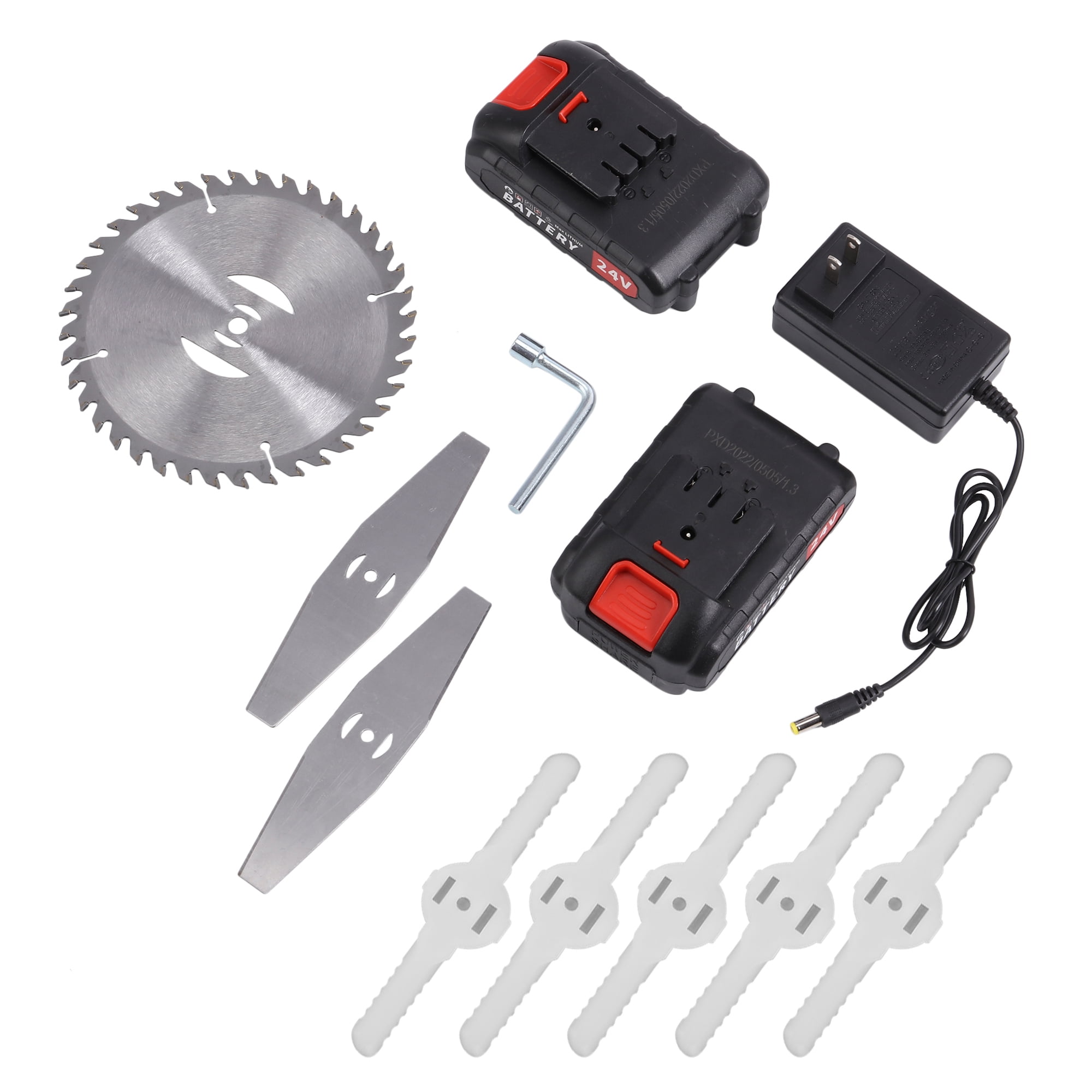 SAYFUT Electric Weed Lawn Eater Edger Grass String Trimmer Cutter 2 Battery 1 Charger Brush Cutter Blade