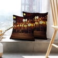 thumbnail image 6 of LALILO Throw Pillow Covers Wooden Front Wood Bar Restaurant Light Cushion Cover 18" x 18", 2 Pack, 6 of 6