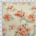 thumbnail image 3 of oneOone Georgette Viscose Fabric Watercolor Leaves & Flower Floral Print Sewing Fabric BTY 42 Inch Wide, 3 of 4