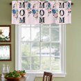 thumbnail image 3 of Love Mom Curtain Valances for Windows, Kitchen Valance Window Treatments Panel 2 Pack, Blue Pink Spring Floral Botanical Rod Pocket Short Curtains for Bathroom Bedroom 42 x 18 Inch, 3 of 8