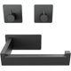 thumbnail image 1 of Portarrollos de papel higiénico sin taladrar Portarrollos de papel higiénico autoadhesivo Portarrollos de papel higiénico de acero inoxidable con 2 ganchos para toallas (negro), 1 of 5