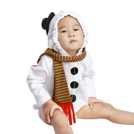 

EHQJNJ Blue Christmas Pajamas Baby Boy Girls Christmas Zipper Romper Hooded Snowman Jumpsuit Pajama Xmas Clothes with Scarf Thanksgiving Family Pajamas 18-24 Months
