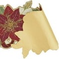 thumbnail image 3 of Fennco Styles Hand Beaded Poinsettia Christmas Table Runner 13" W x 36" L - Red & Green Festive Table Cover for Home Décor, Holidays, Family Gatherings, Banquets and Special Occasion, 3 of 3