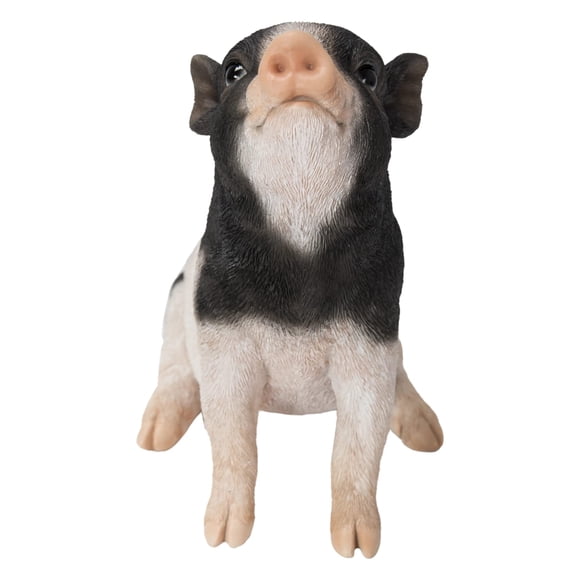Figurine Hi-Line Gift Ltd con forma de cerdo sentado, negro y blanco