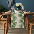 thumbnail image 2 of Monstera Cotton Linen Table Runner Green Tropical Leaf Dining Table Runners for Home Decor Party Dining Room Restaurant Kitchen 13" x 60", 2 of 8