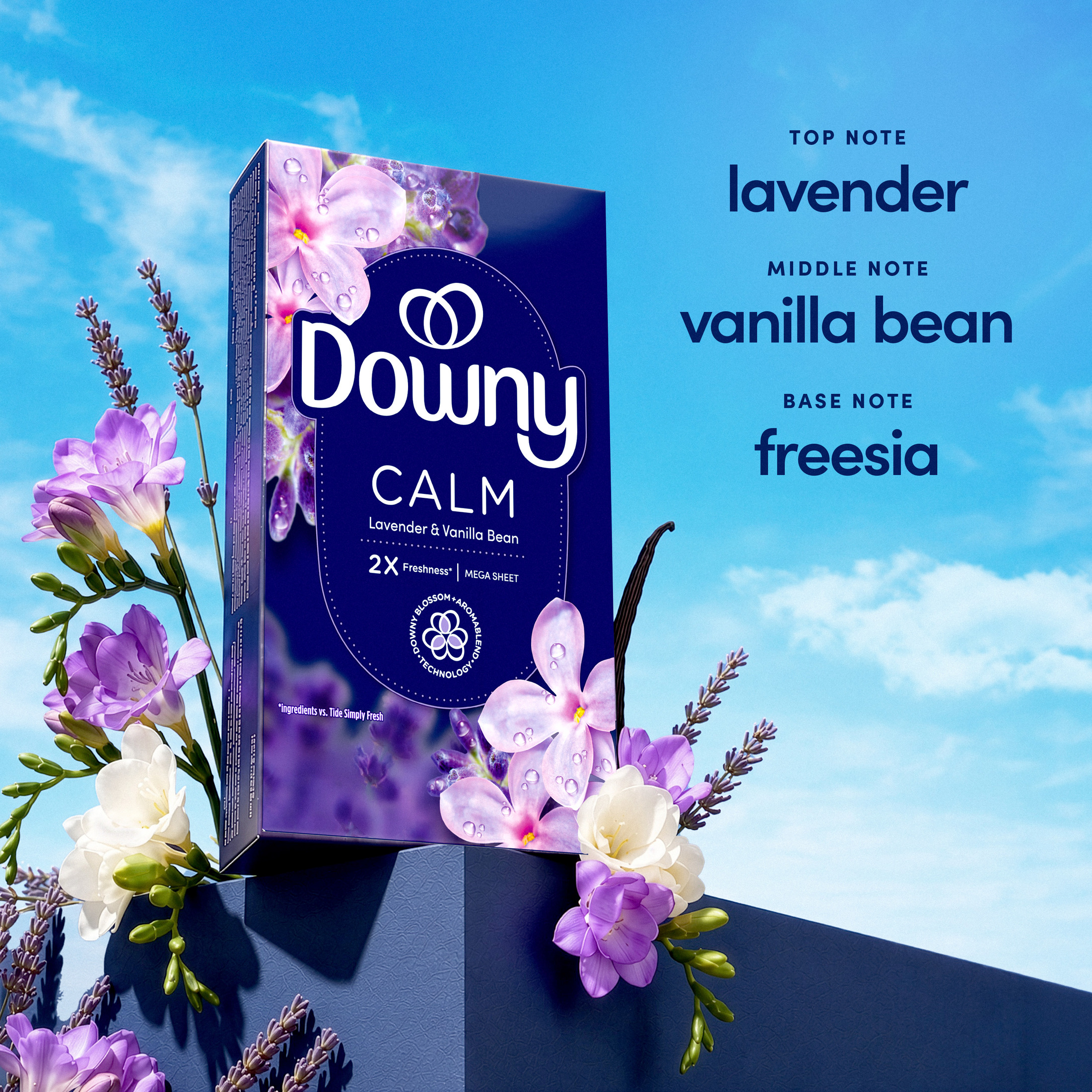 Downy Calm Mega Dryer Sheets, Lavender & Vanilla, 80 Count photo 3
