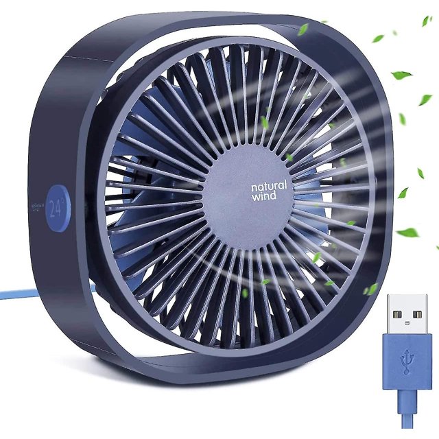 Ventilador USB Mini JINMJMXG Azul 3 velocidades ajustables 360 grados