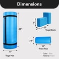 thumbnail image 3 of BalanceFrom 71x24x1 Inches Extra Thick Yoga Mat with Knee Pad and 2 Blocks, Blue, 3 of 11