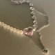 thumbnail image 1 of Collar con borlas de amor, collar con costura de perlas, estilo hip-hop para mujer, cadena para clavícula, accesorios, collar, cadena, 1 of 2