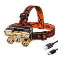 thumbnail image 4 of Lámpara De Cabeza Linterna frontal portátil USB 5xLED 1200mAh recargable para pesca al aire libre, 4 of 6