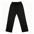 thumbnail image 5 of hlysgo Men's Lightweight Casual Pants Elastic Waist Drawstring Pant Summer Beach Loose Fit Trousers with Pockets Black,S, 5 of 6