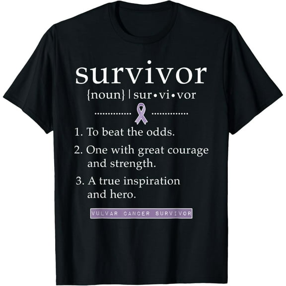 Vulvar Cancer T-Shirt Survivor Gift for Women DefinitionMen's and women's gift, black and white T-shirt, size: Extra large S-4XL