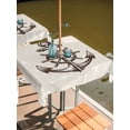 thumbnail image 2 of Outdoor Tablecloth with Umbrella Hole for Patio/Picnic/Party/Camping, Nautical Anchor Waterproof Table Cloth Square Cover Washable, Vintage Coastal Rudder Farmhouse Beige (60"x 60"), 2 of 8