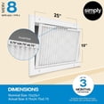 thumbnail image 2 of Simply Filters 10x25x1 MERV 8, MPR 600, AC Furnace HVAC Air Filter (24 Pack), 2 of 8