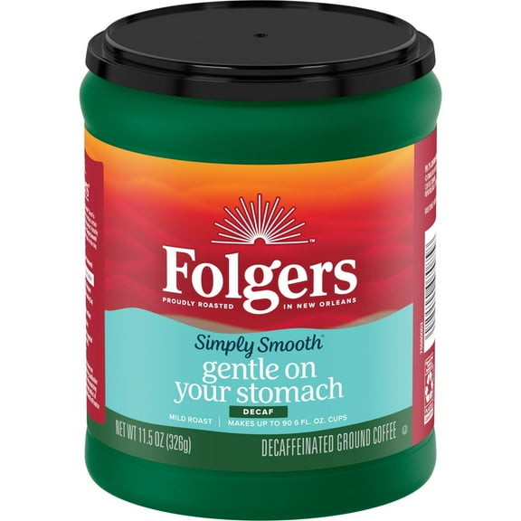 Folgers Simply Smooth Decaf Ground Coffee, 11.5 oz Canister