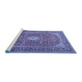 thumbnail image 2 of Ahgly Company Machine Washable Indoor Square Medallion Blue Traditional Area Rugs, 7' Square, 2 of 4