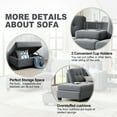 thumbnail image 5 of L-Shaped Sectional Sofa Couch with Reversible Chaise Lounge, Convertible Sleeper Bed Oversize Sofa Bed with Storage Ottoman & Cup Holders, Reversible Upholstered Couch for Dorm Apartment, Gray, 5 of 7