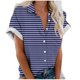 thumbnail image 1 of Mujeres Pantalones Cortos Impresos Manga Corta con Cuello en V Blusa Superior, Casual Y Elegante Corto para las Mujeres Verano Casual, 1 of 5