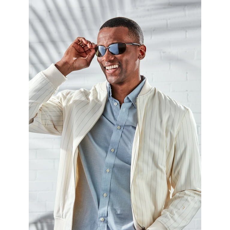 Foster Grant Men s Rimless Sport Sunglasses Gunmetal Walmart