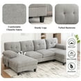 thumbnail image 6 of Harper & Bright Designs U-Shaped Sectional Sofa Set with Chaise, 4-Seat Couch with Lounge, Chenille Upholstered Sectional Sofe with Storage Pockets for Living Room, Grey, 6 of 16