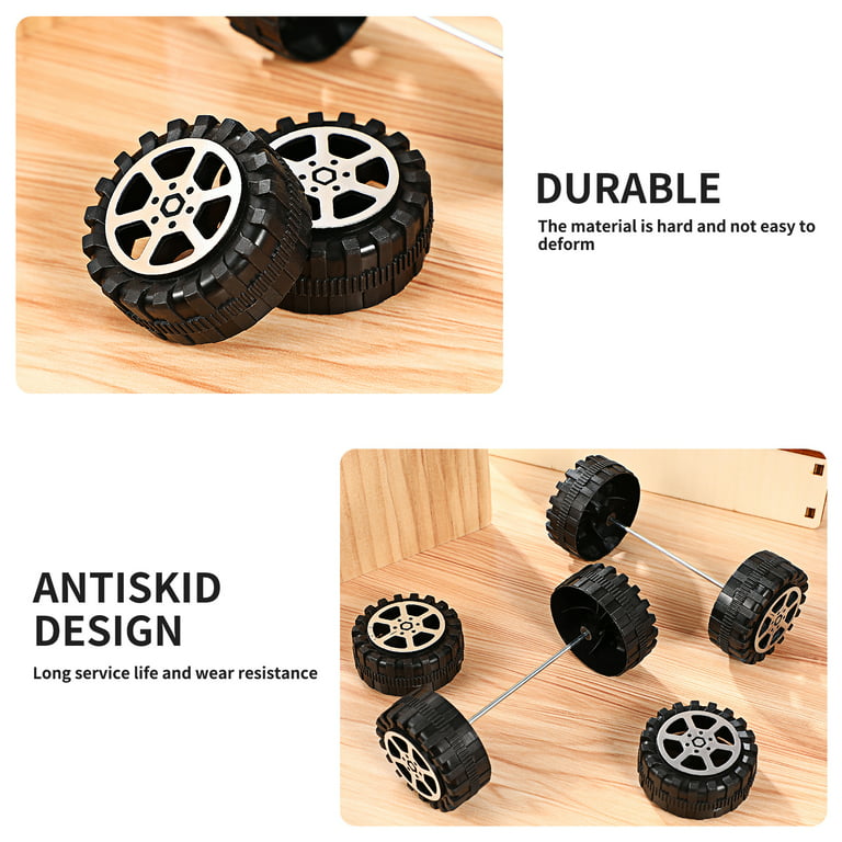 1 Set Toy Car Wheels Axles Plastic