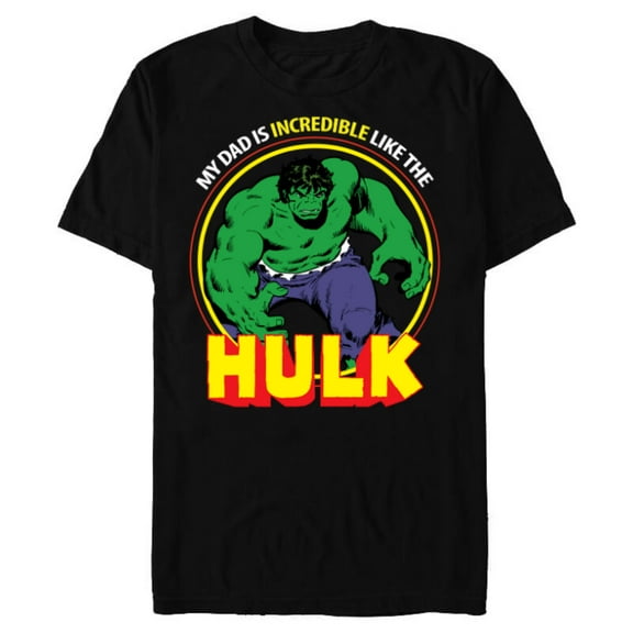 Marvel My Dad Is Incredible Like Hulk Father's Day - Short Sleeve Blended T-Shirt for Adults - Customized-Black