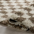 thumbnail image 4 of nuLOOM Adelaide Mid-Century Checkered Shag Area Rug, 5' 3" x 7' 6", Beige, 4 of 9