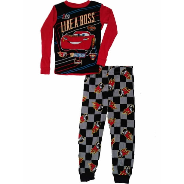 Disney Pixar Cars Disney Cars Boys Lightning Mcqueen Like A Boss Race Ready Pajamas Sleep Set Walmart Com Walmart Com