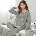 thumbnail image 2 of REDHOTYPE Nouveau Mode Imprimé Floral Femmes Pyjama Bouton Design Manches Longues Coton Pyjama Ensemble Grande Taille, 2 of 4