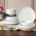 thumbnail image 3 of Over and Back 12-piece White Porcelain Dinnerware Set Service for 4, 3 of 4