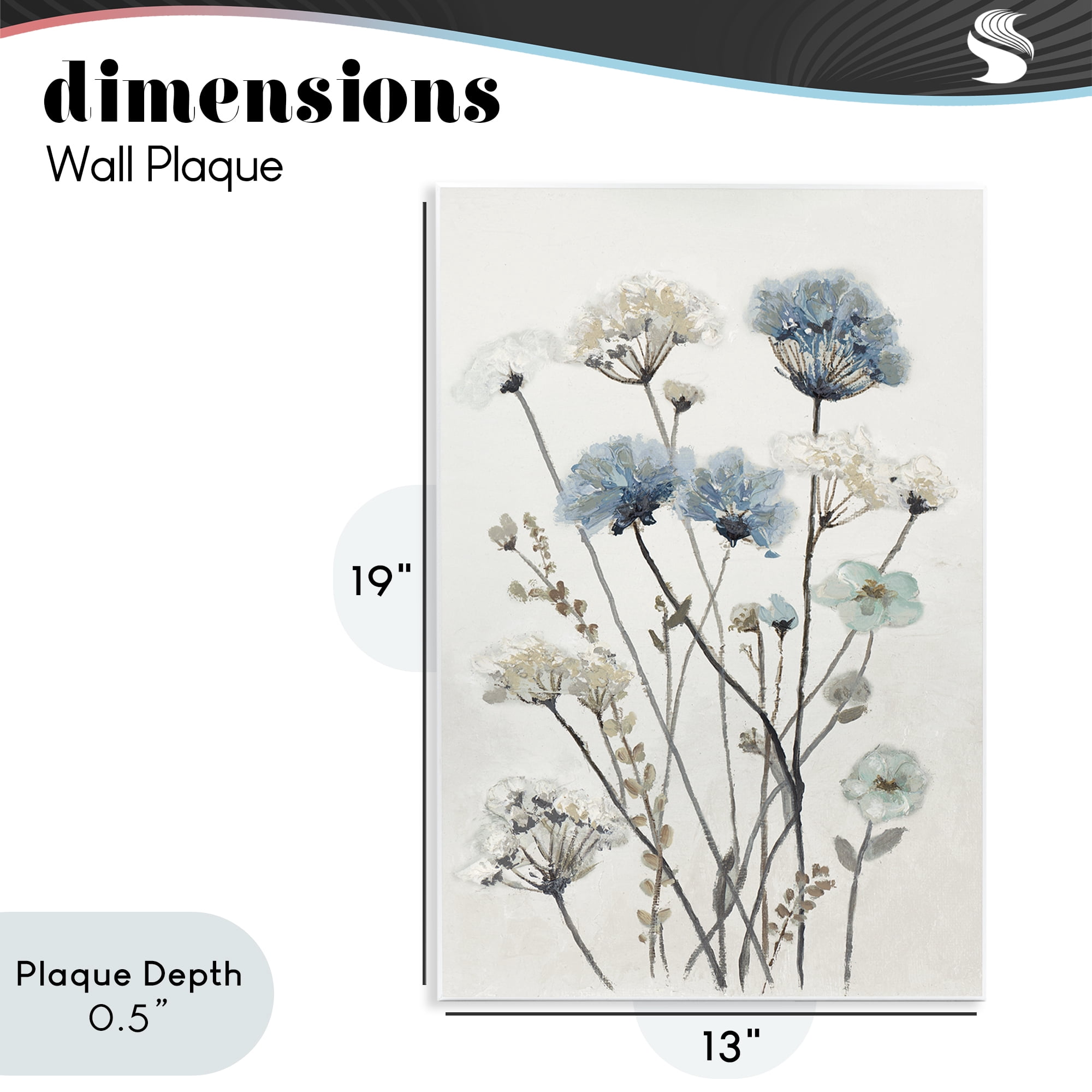 Stupell Industries Blue & Beige Garden Wall Plaque Art, design by Patricia Pinto