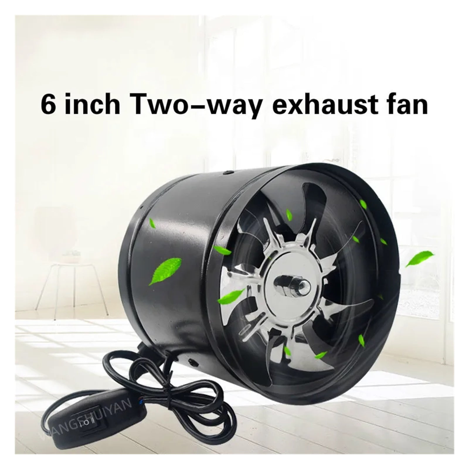6 Inch Duct Booster Vent Fan Metal Inline Ducting Fan Exhaust Ventilation Duct Fan For Window Bathroom Toilet Kitchen 150-165mm